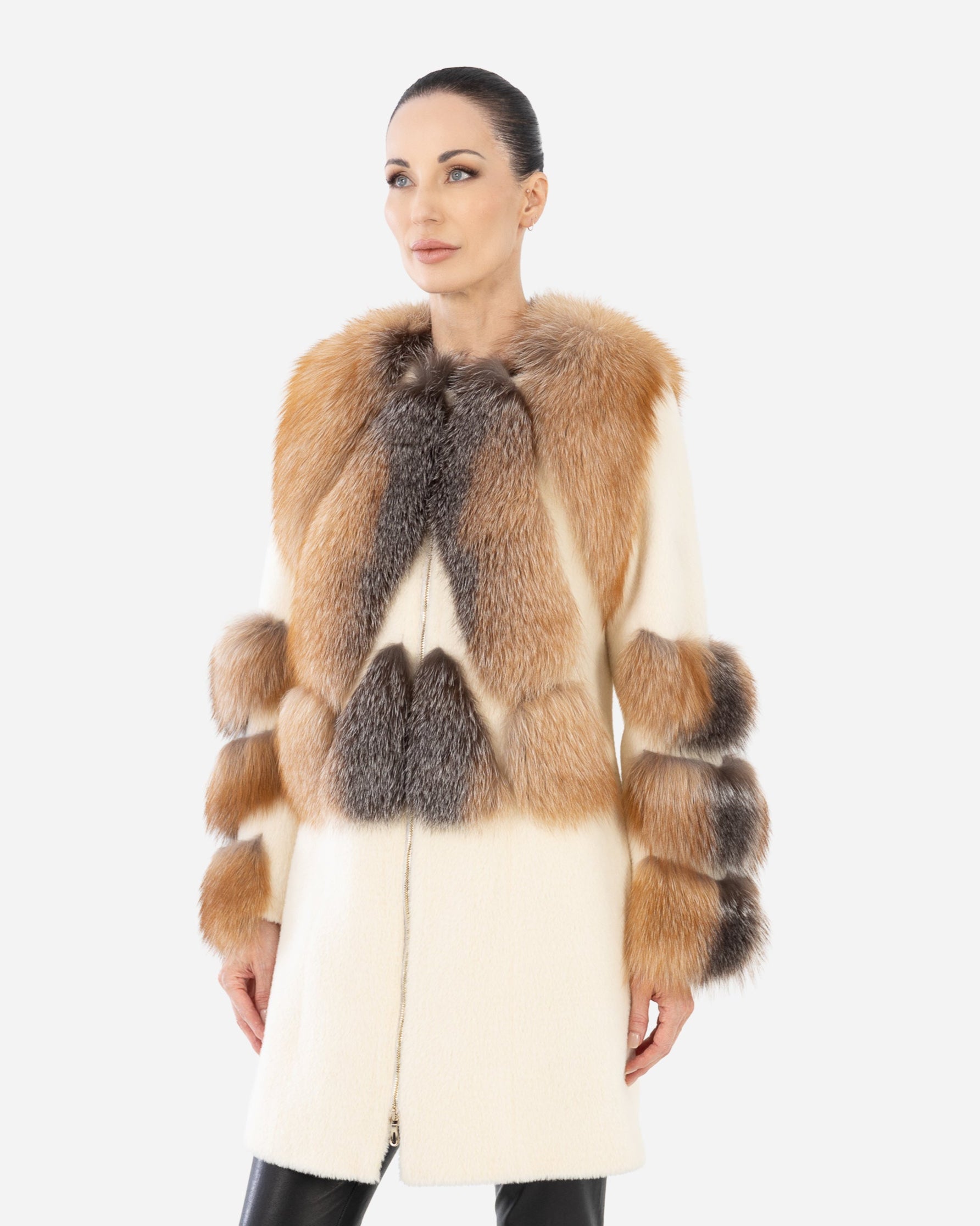 Cecilia Long Wool Shearling Coat