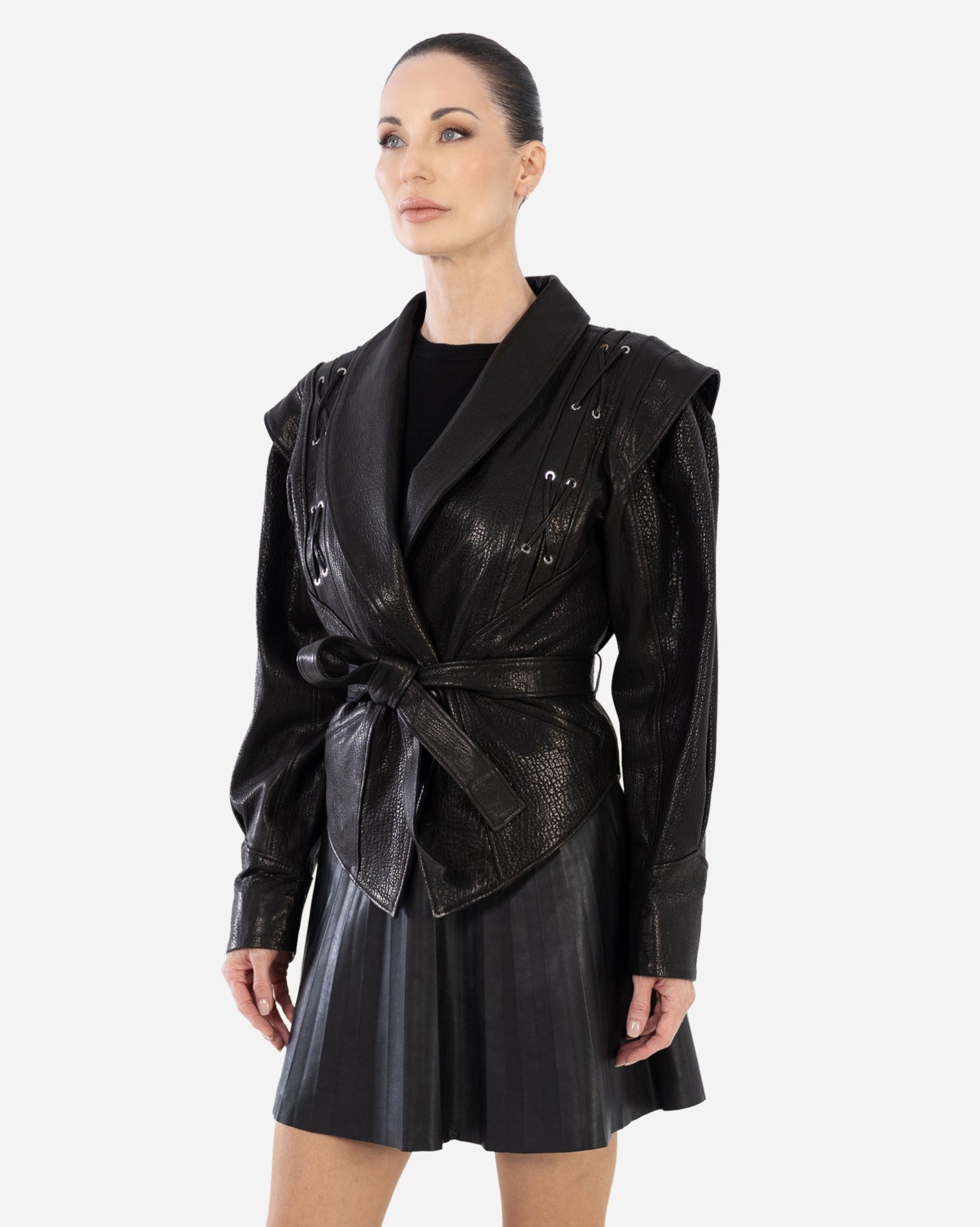 CLEO  JACKET IN BUBBLED LAMBSKIN