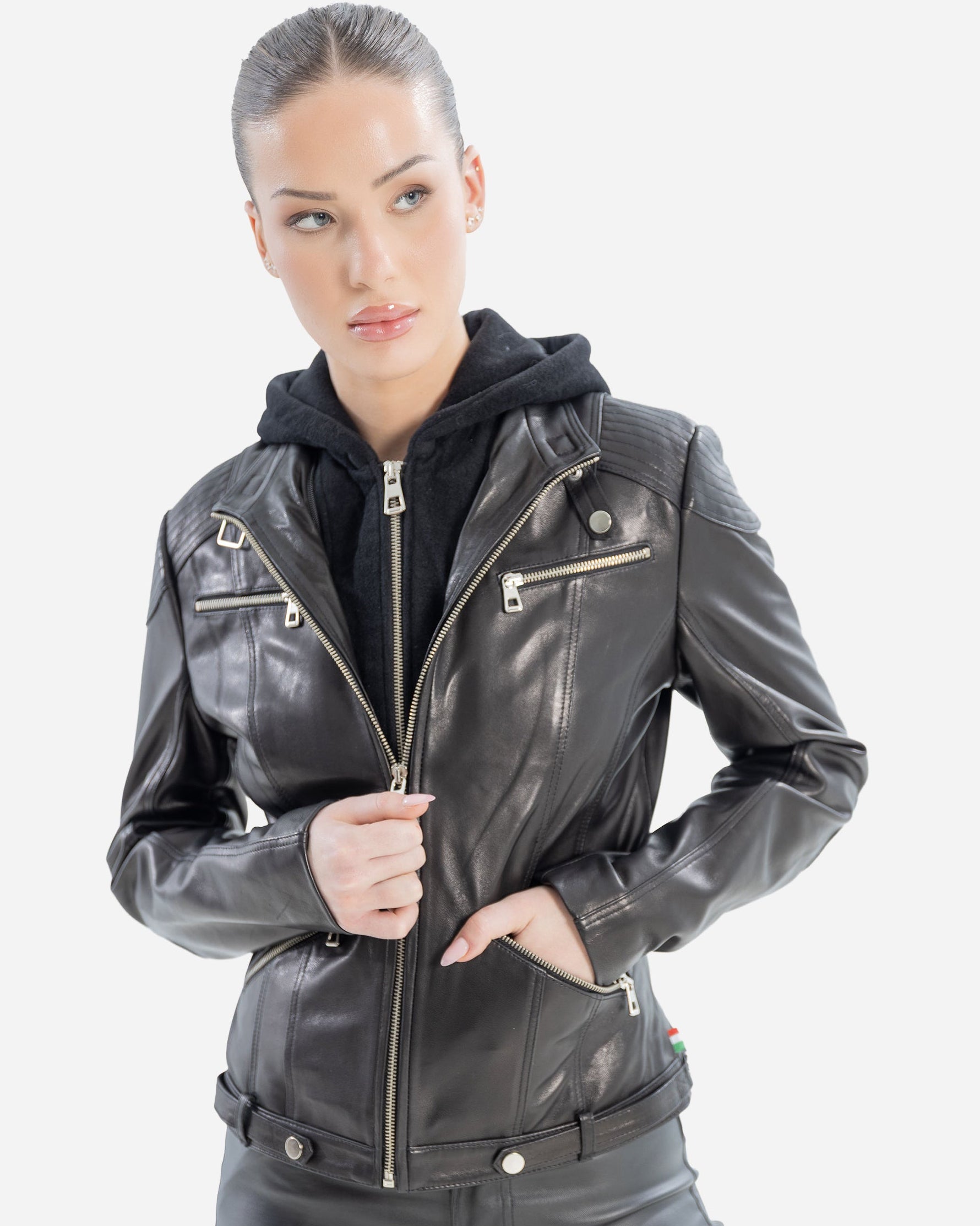 Alisa Biker Leather Jacket