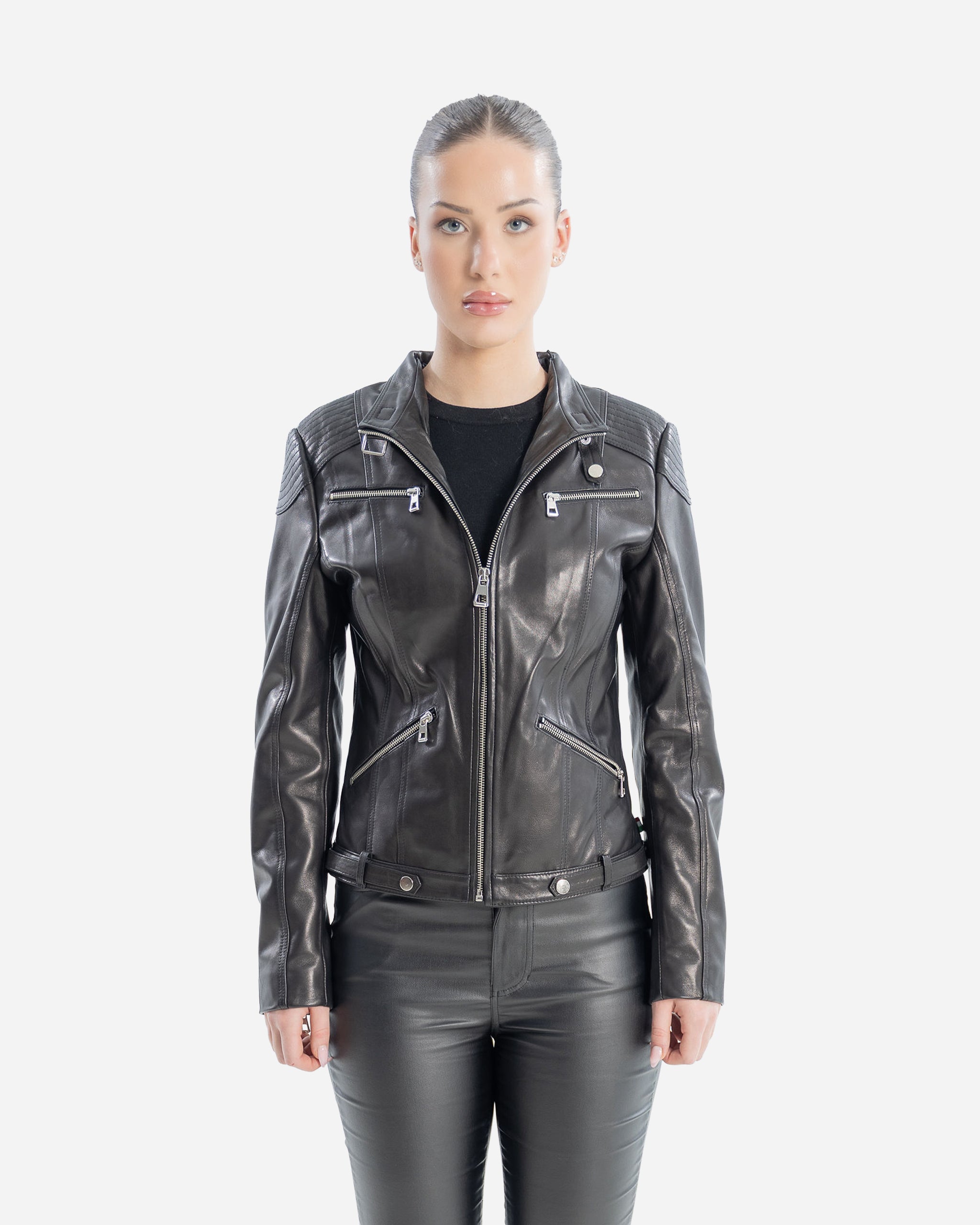Alisa Biker Leather Jacket