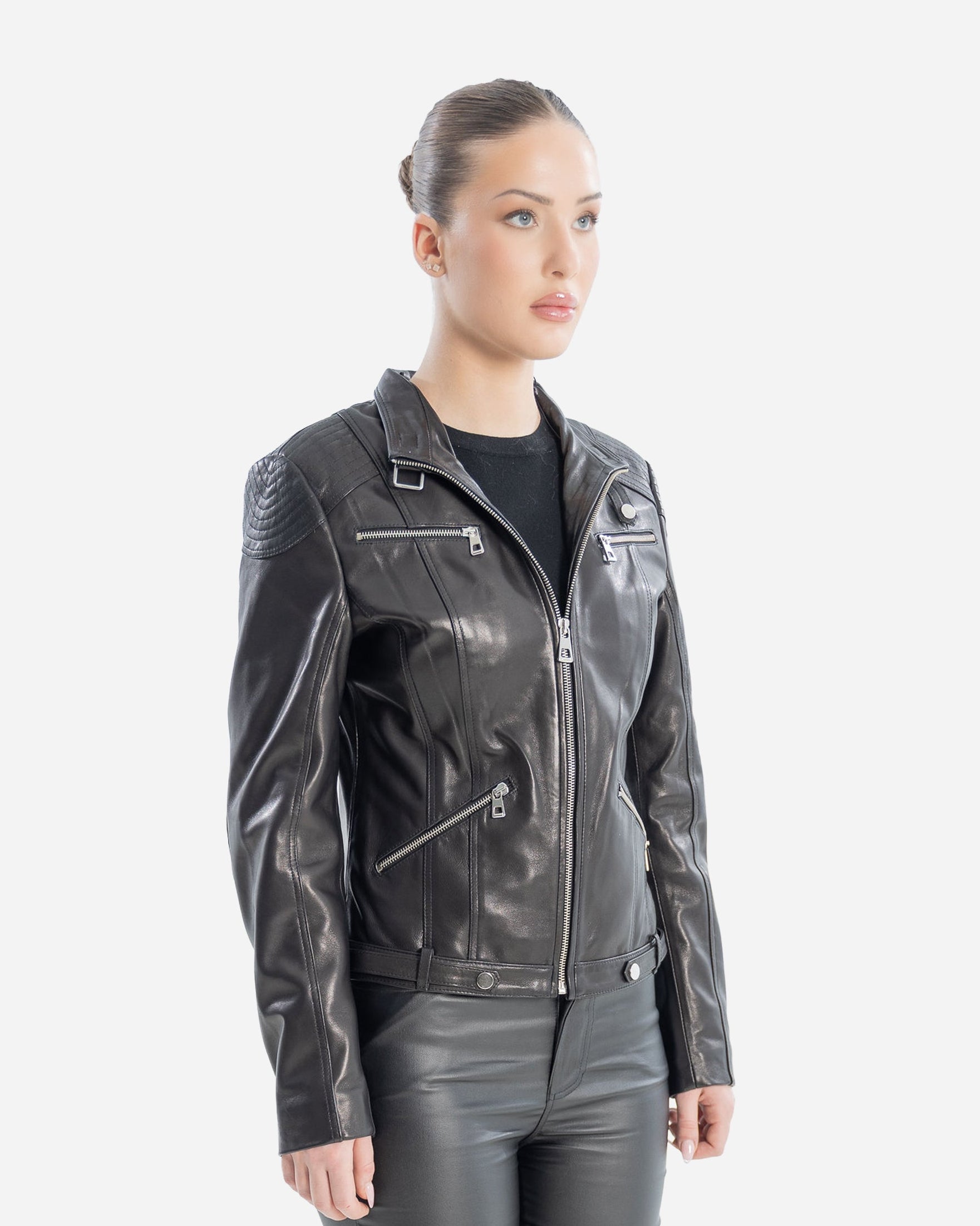 Alisa Biker Leather Jacket