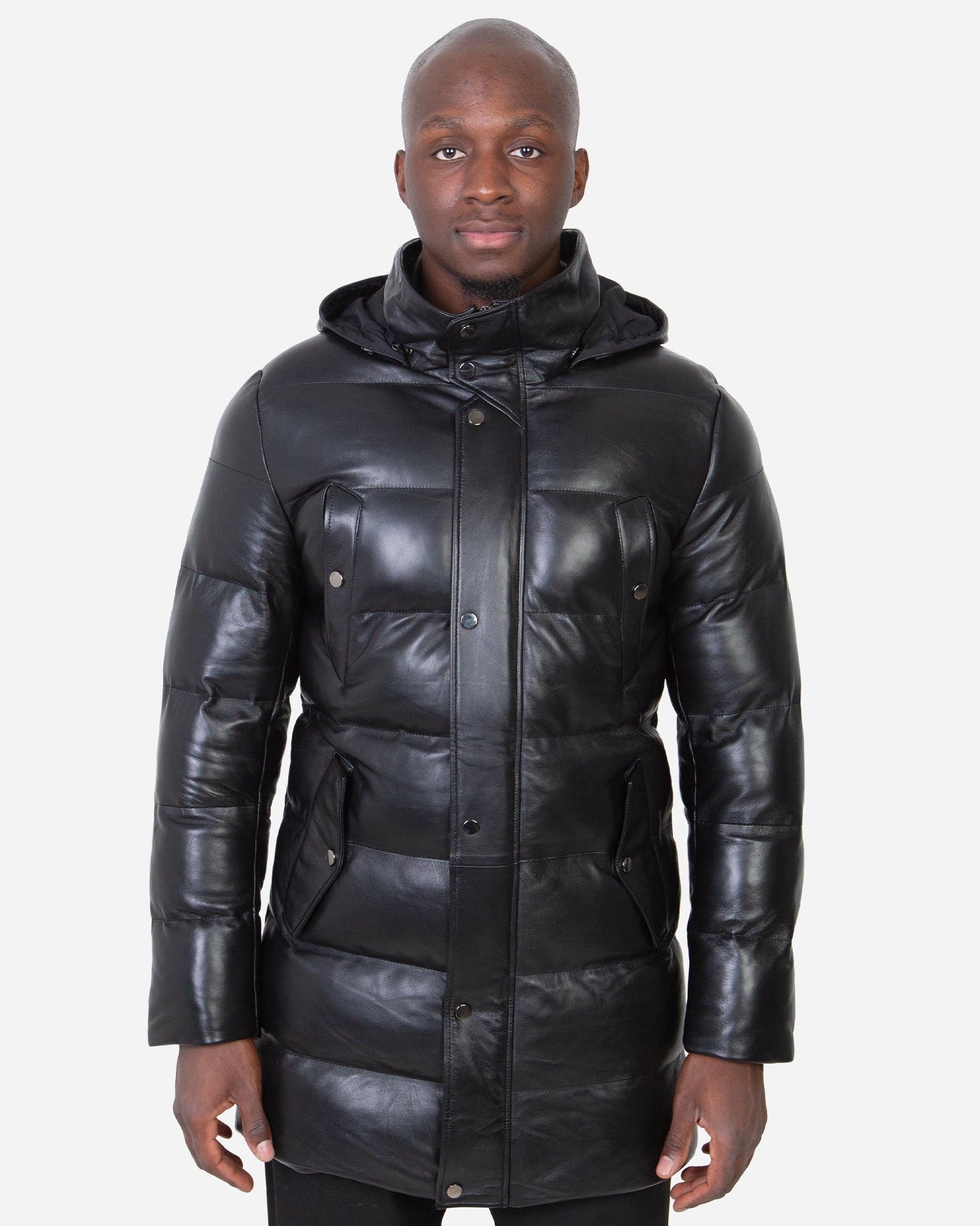 Milan Leather Down Coat