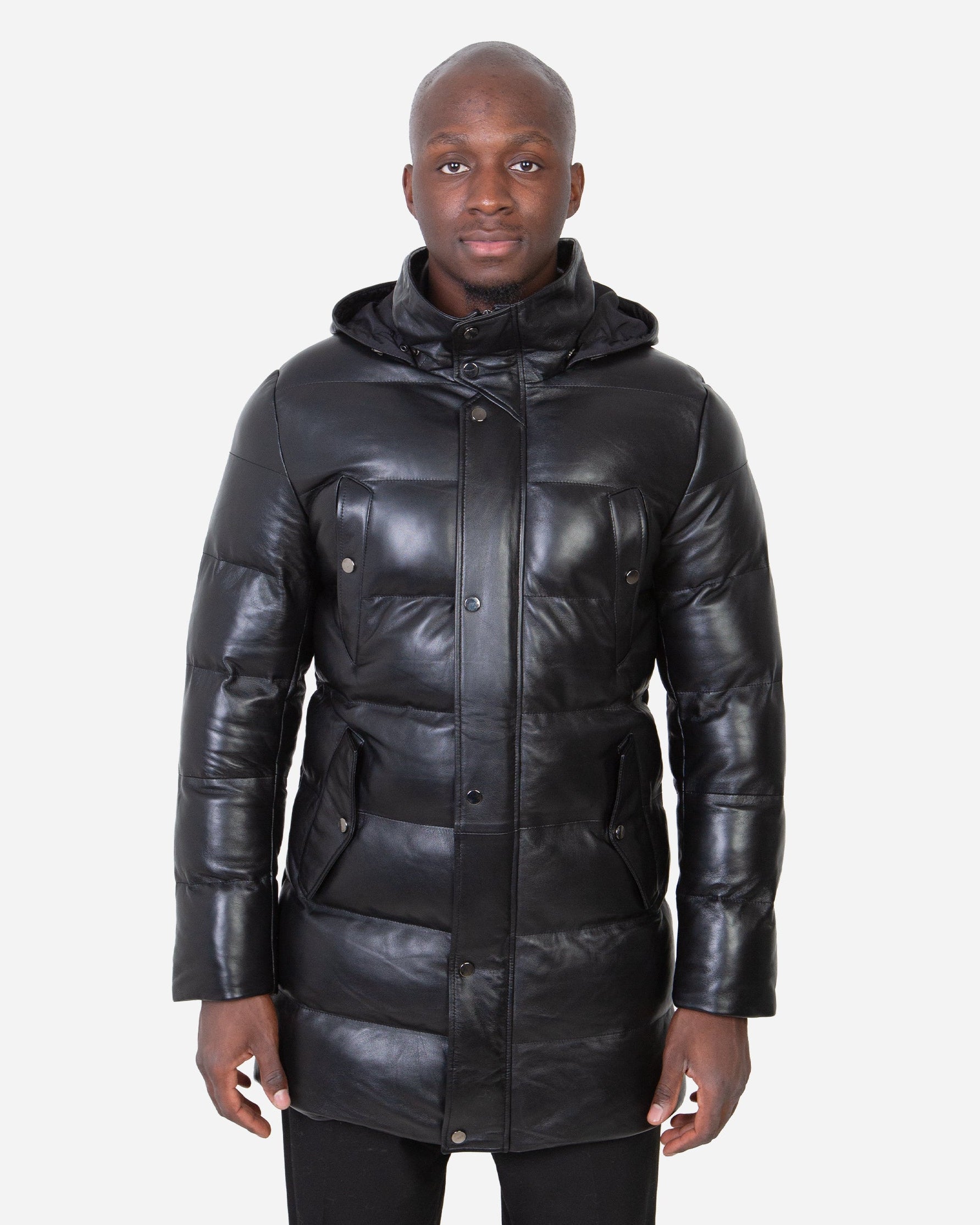 Milan Leather Down Coat