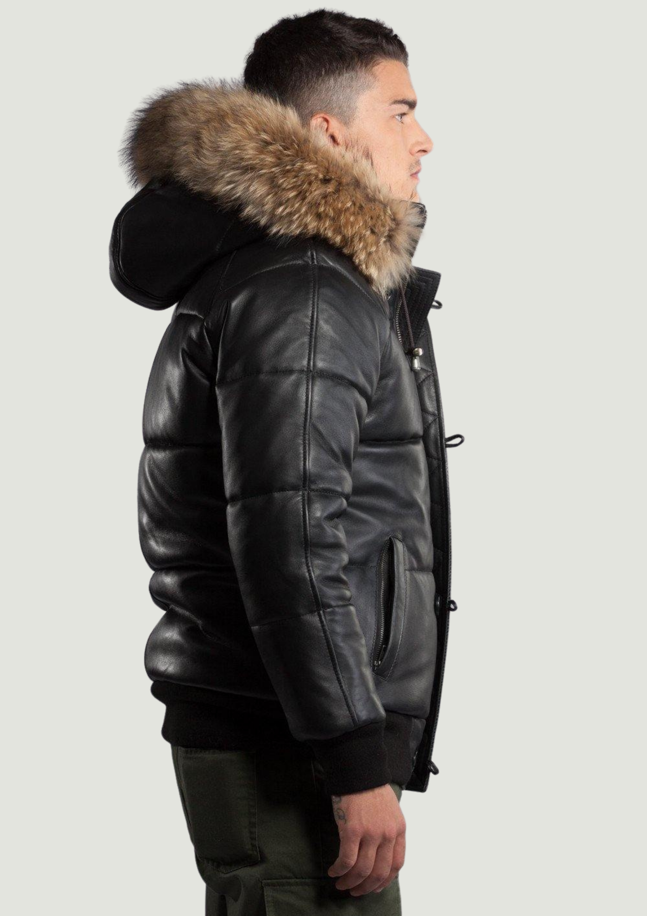 Arctic Leather Coat With Natural Fur