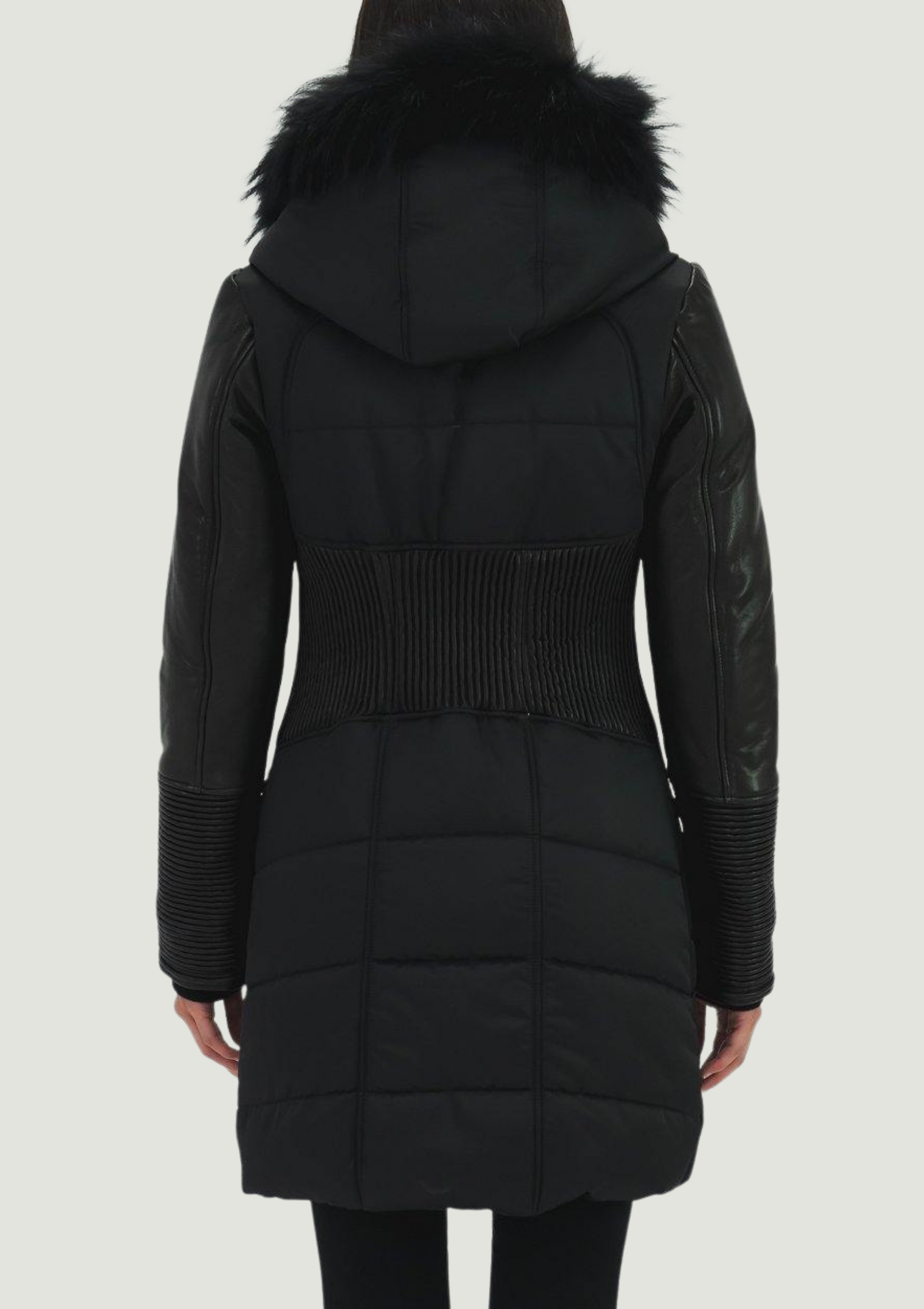 Kylie Parka With Leather Sleeves