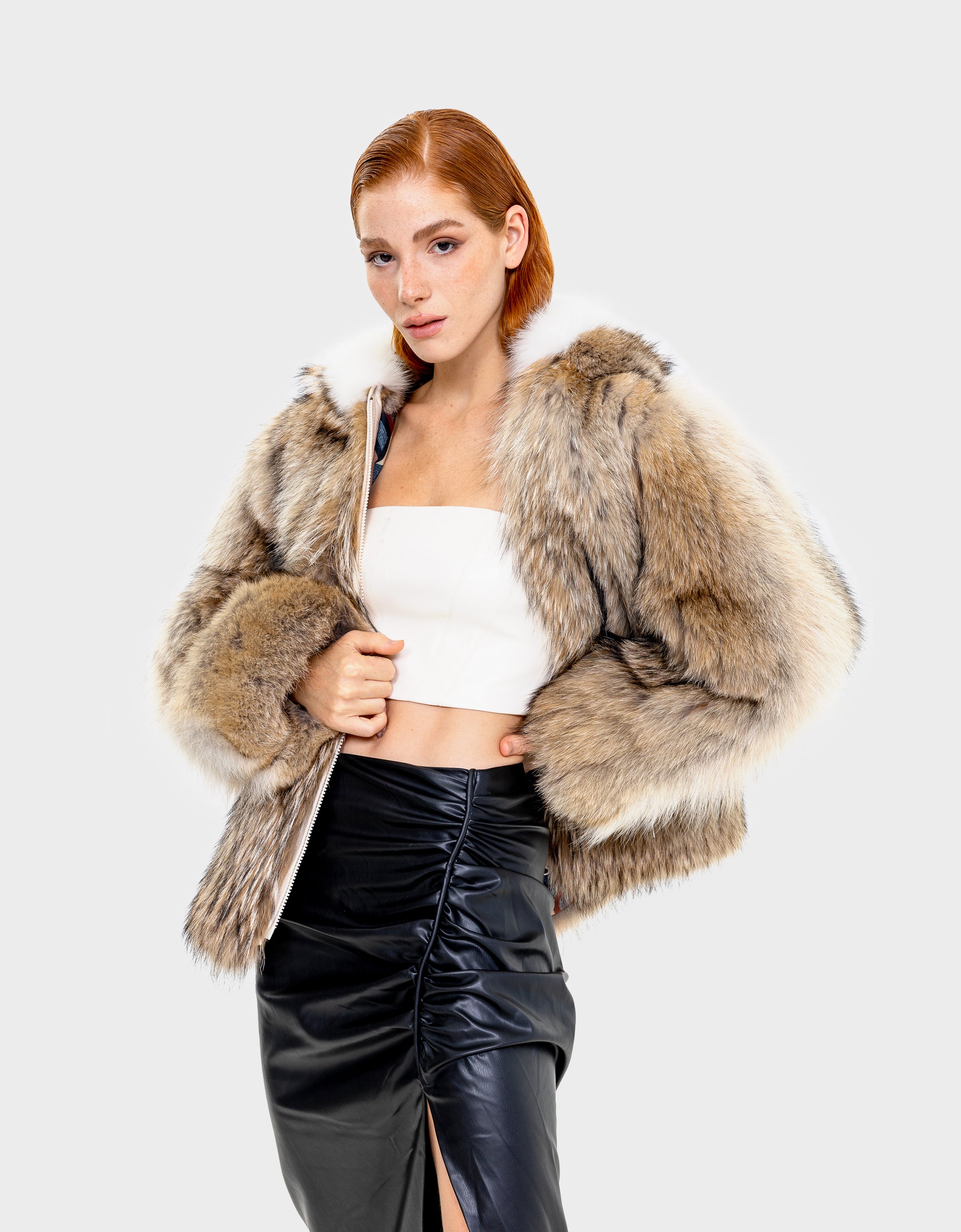 Evelyn Natural Fur Coat