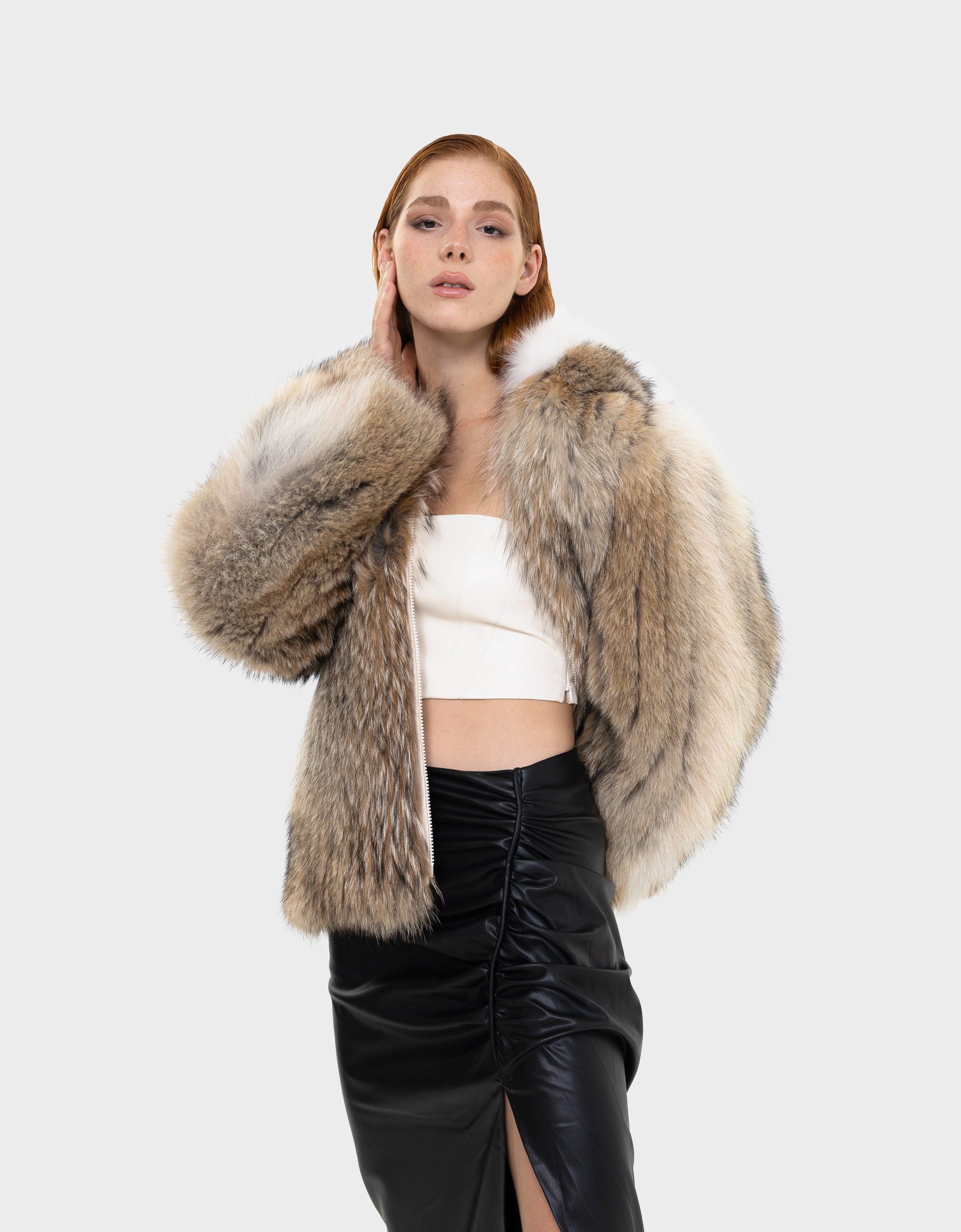 Evelyn Natural Fur Coat