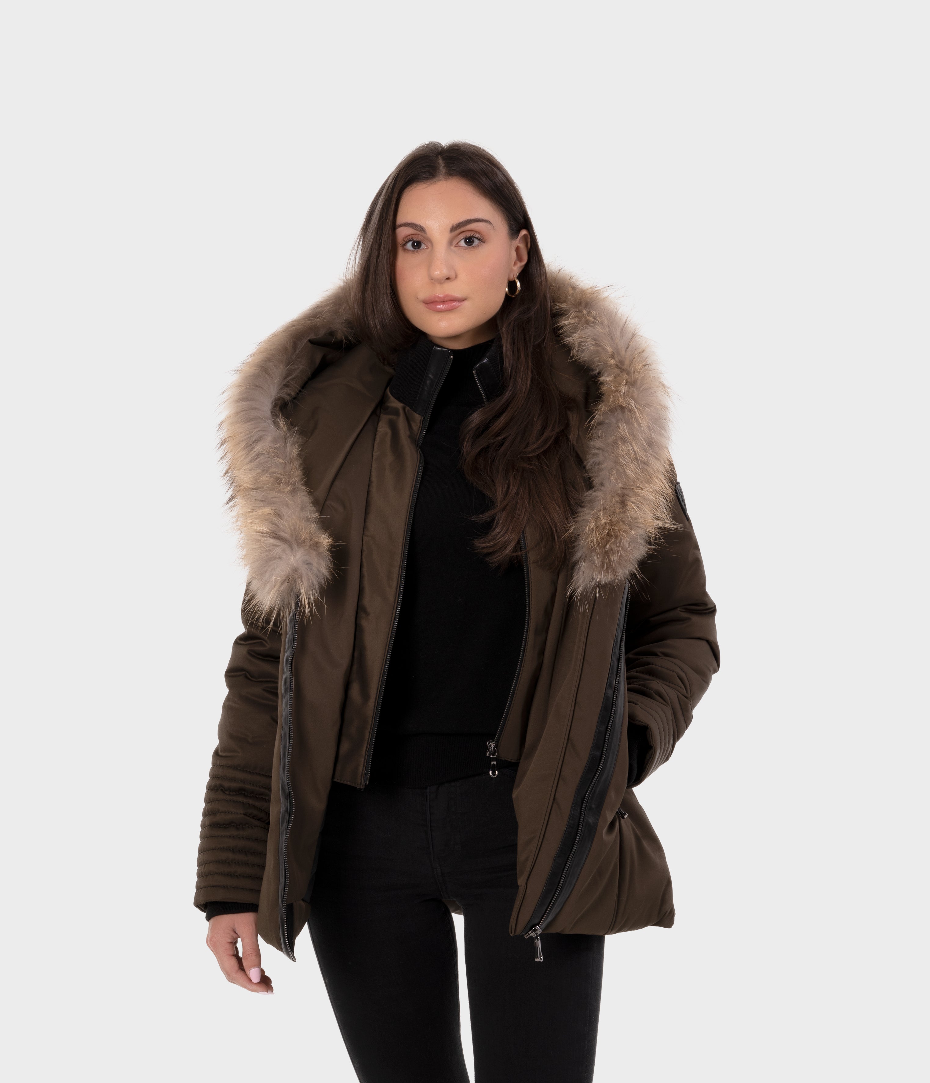 Aspen Down Coat with Natural Fur