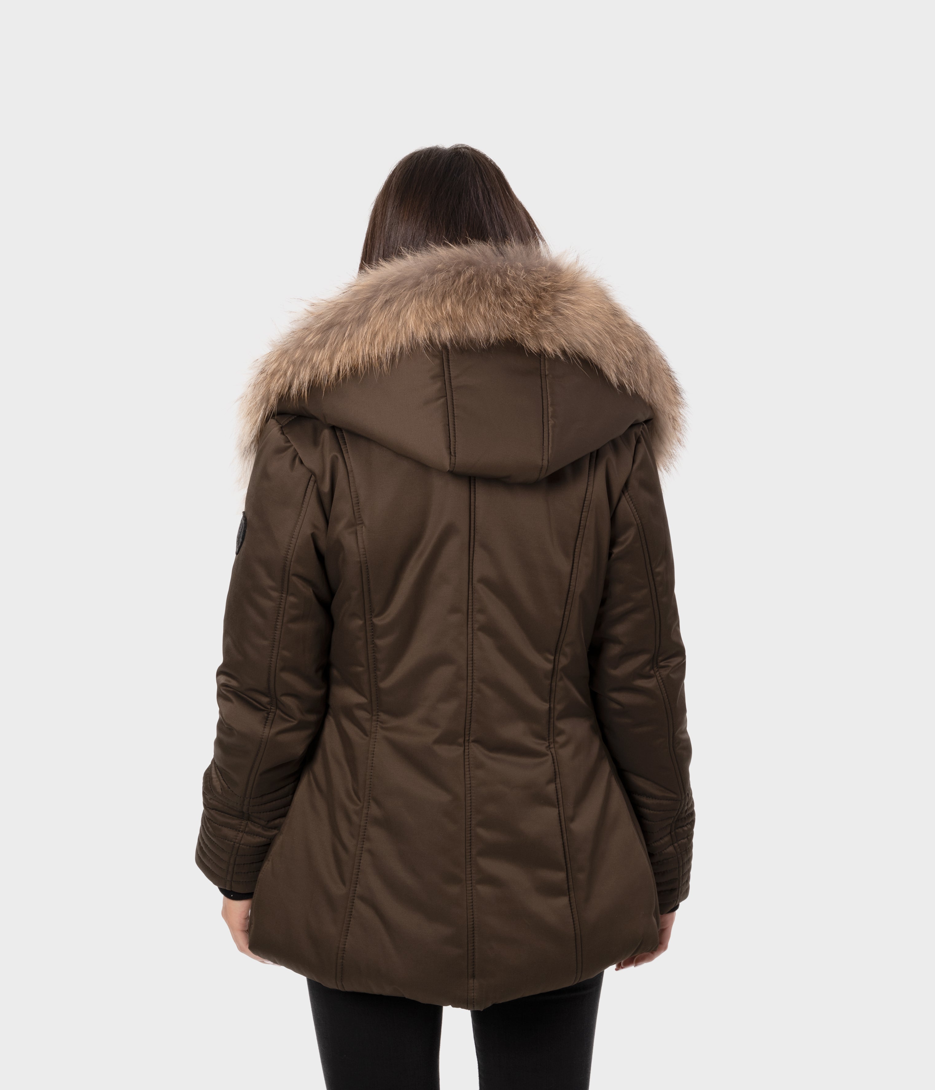 Aspen Down Coat with Natural Fur