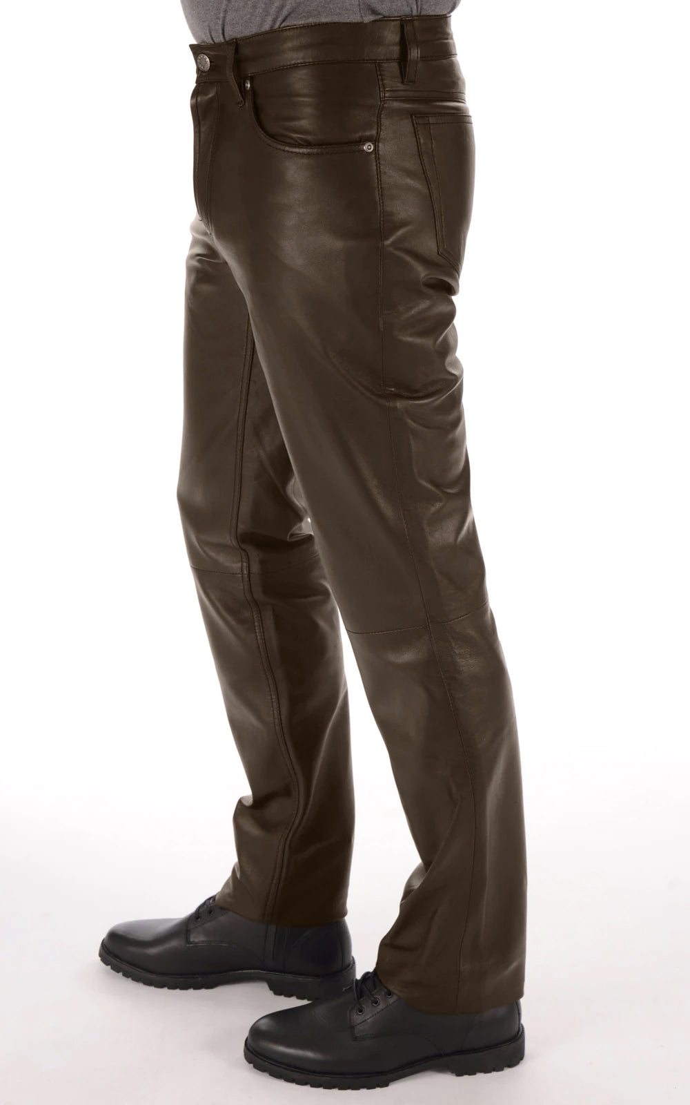 Jad Mens Leather Pants | Brown