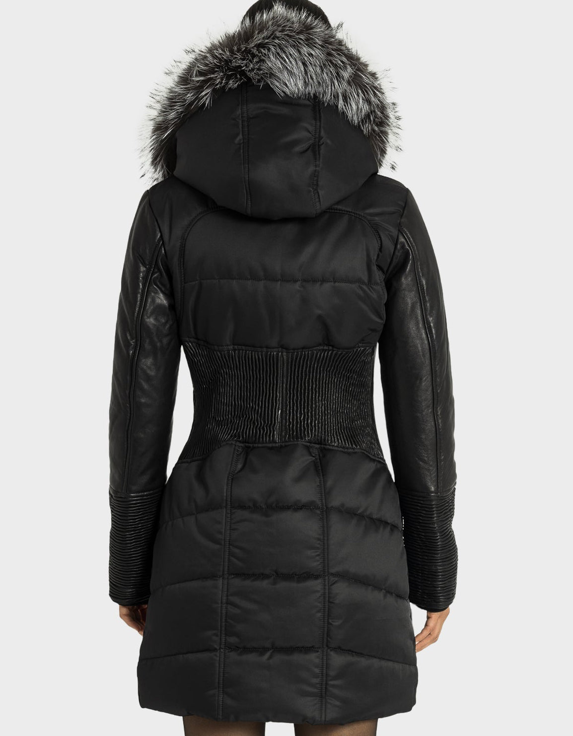 Parka à manches en cuir Kylie