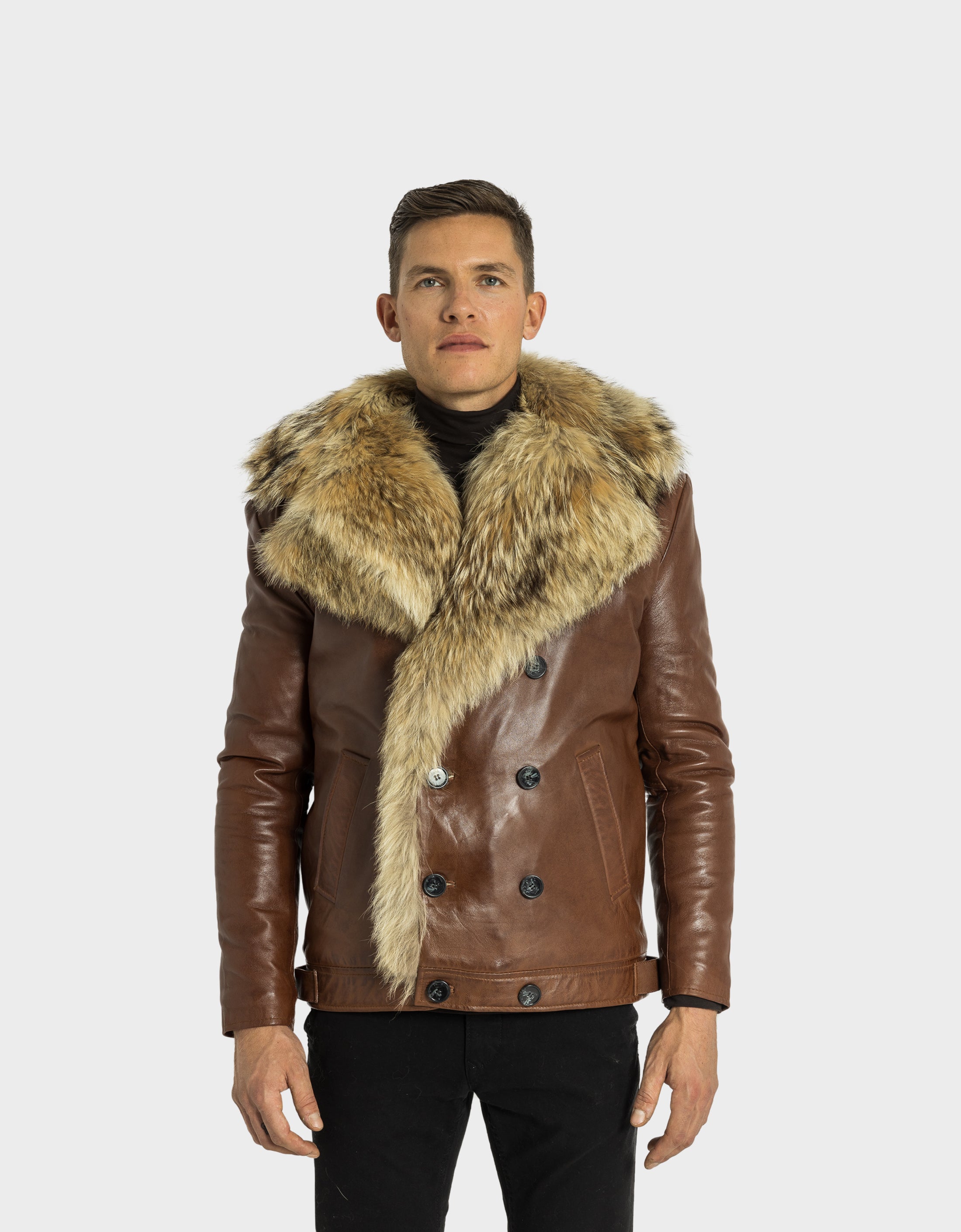 Marvin Leather Jacket with Natural Fur