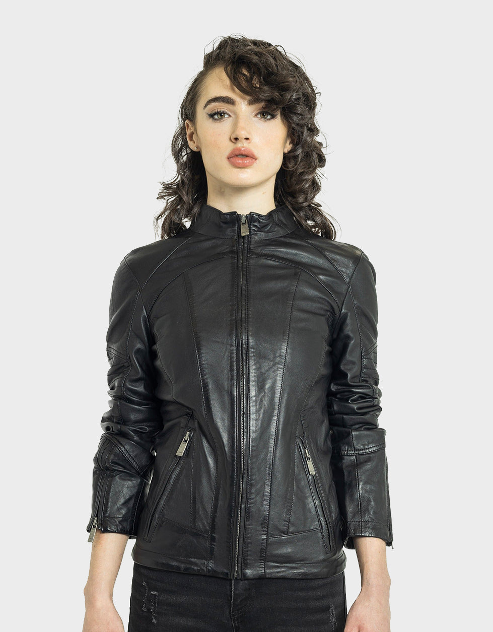 Natalia Perfecto Leather Jacket Women | Black