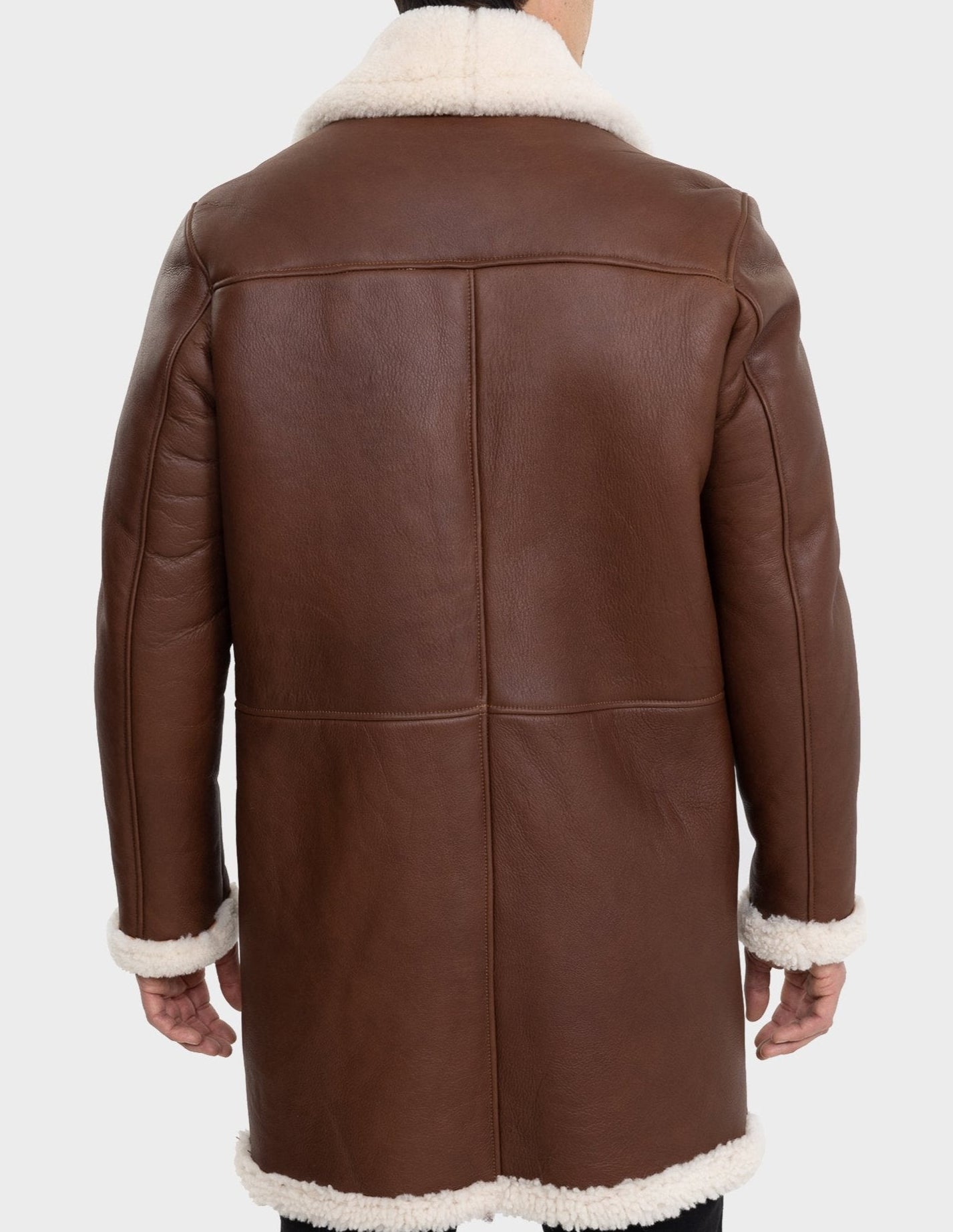Nick Mens Genuine  Shearling Trench Coat