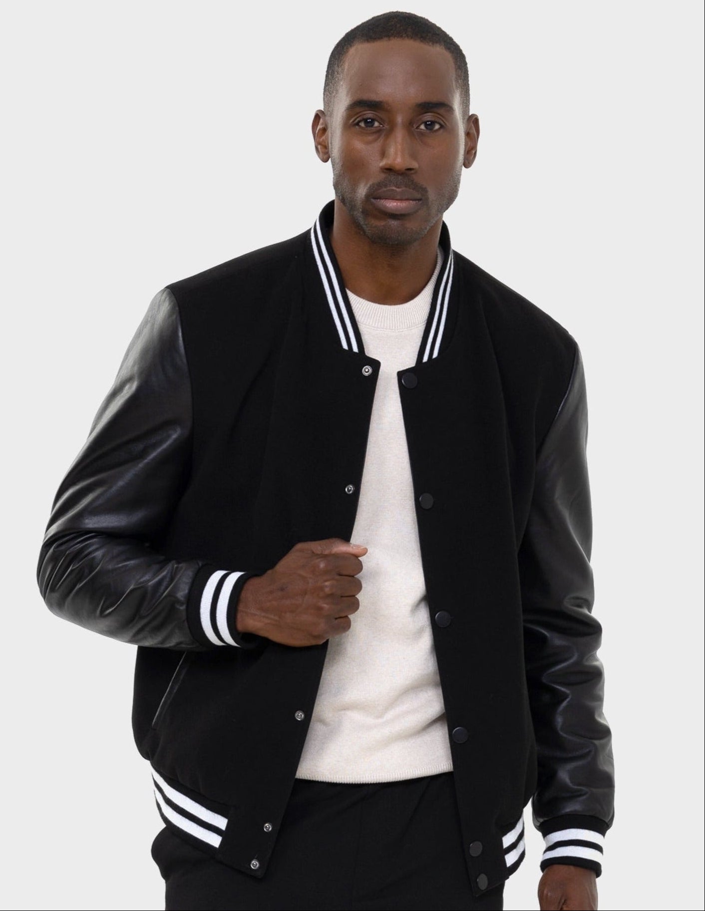 Blouson aviateur Tommy avec manches en cuir